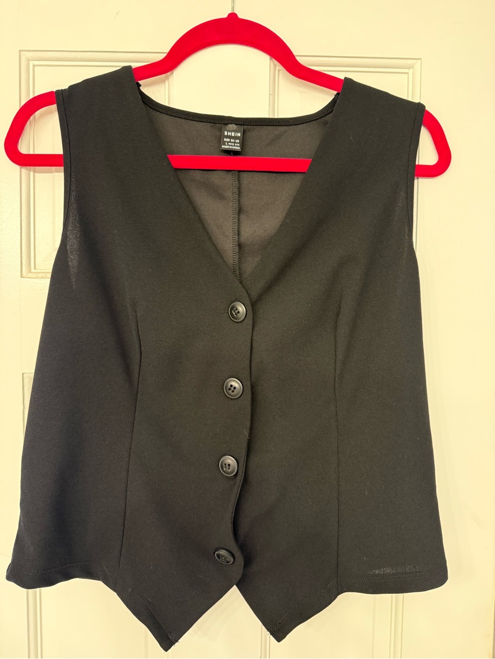 SHEIN Black V-Neck Button Vest brand new Large
